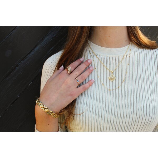 14K Yellow Gold 1980's 1ct Diamond Waterfall Ring Size 7