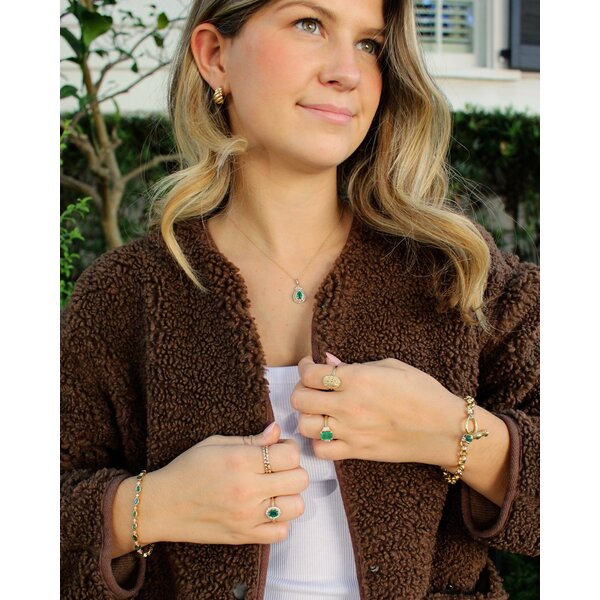 14K Yellow Gold Oval Diamond Cut Sweetgrass Ring