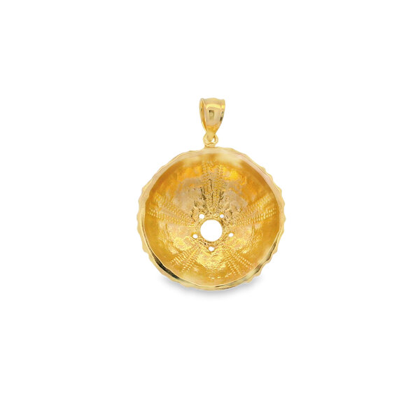 14K Yellow Gold Polished/Textured Gold Creations Original Sea Urchin Pendant 31x23mm
