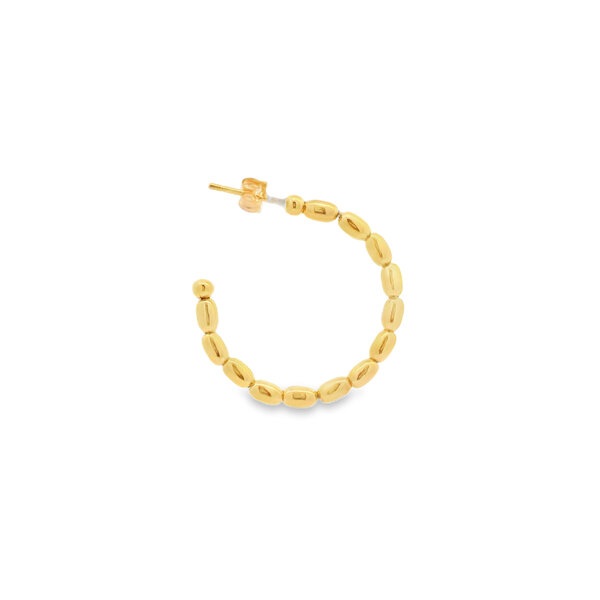 Gold Filled Medium Rice Bead Hoops 29mm