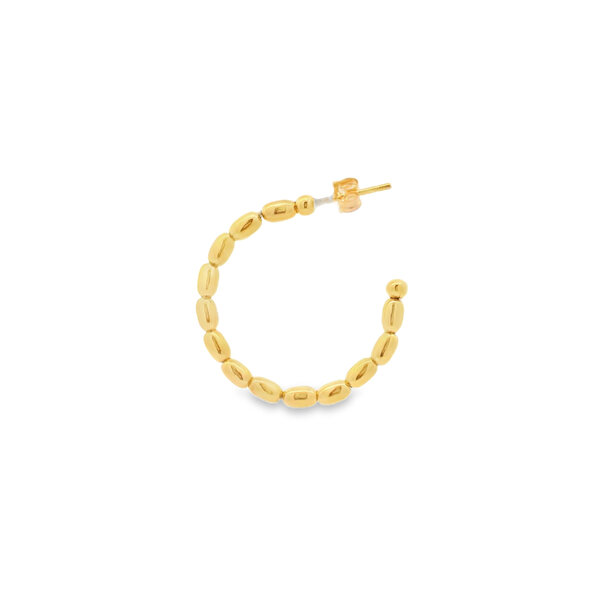 Gold Filled Medium Rice Bead Hoops 29mm