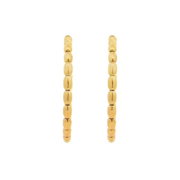 Gold Filled Medium Rice Bead Hoops 32mm