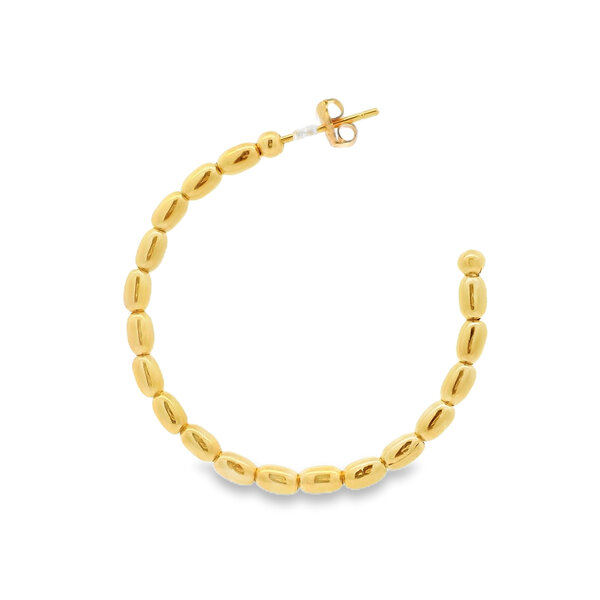 Gold Filled Medium Rice Bead Hoops 32mm