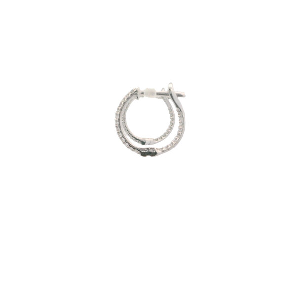 14K White Gold .25ct Diamond 1.5x13.5mm Inside Out Huggie Hoops