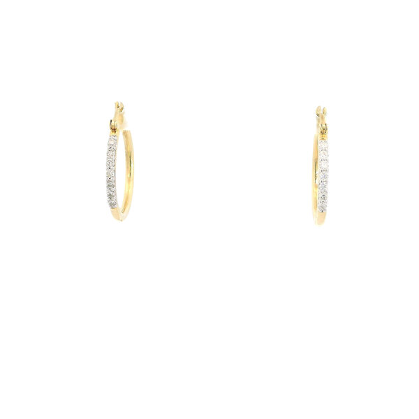 10K Yellow Gold 2x21mm .25ct Diamond Polished Hoops