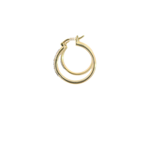10K Yellow Gold 2x21mm .25ct Diamond Polished Hoops