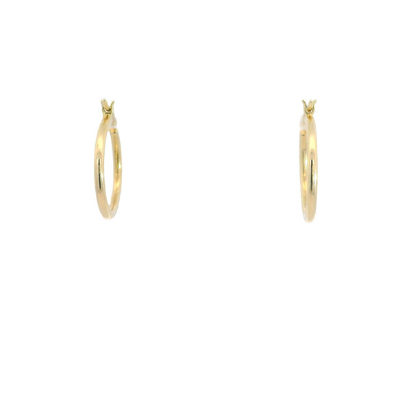 10K Yellow Gold 2x21mm .25ct Diamond Polished Hoops