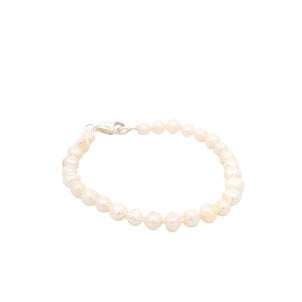 SS 3.5-4mm White Freshwater Pearl Baby Bracelet 5"