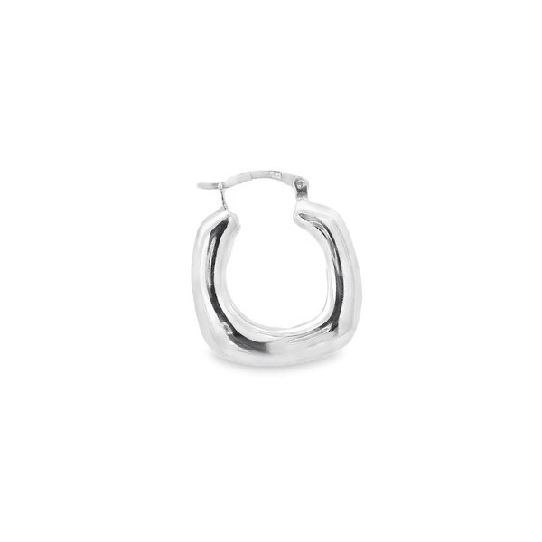 Sterling Silver Polished Square 6x19mm Hoops