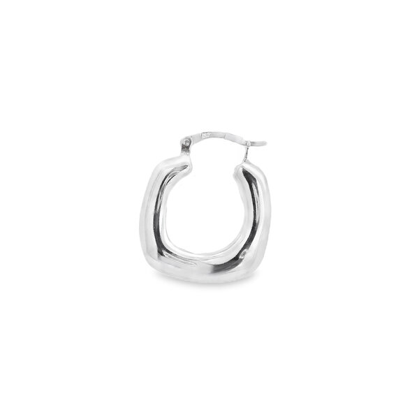 Sterling Silver Polished Square 6x19mm Hoops