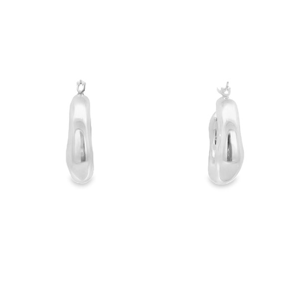 Sterling Silver Polished Square 6x19mm Hoops