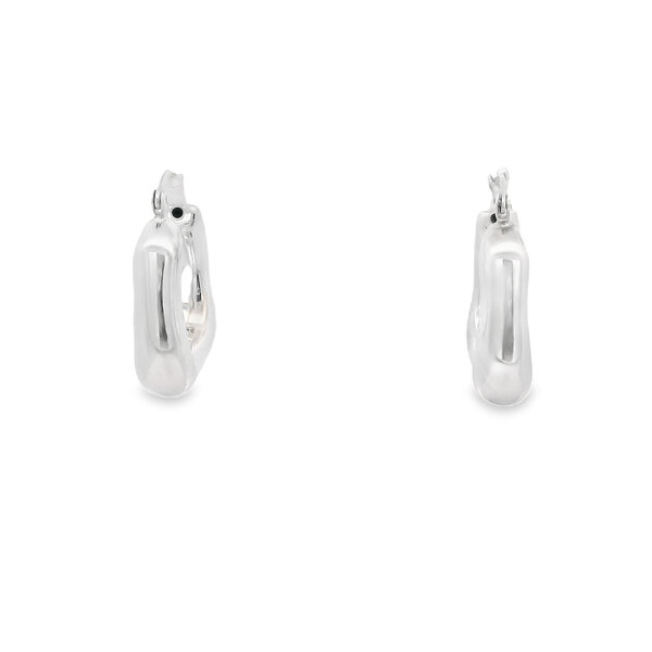 Sterling Silver Polished Square 6x19mm Hoops