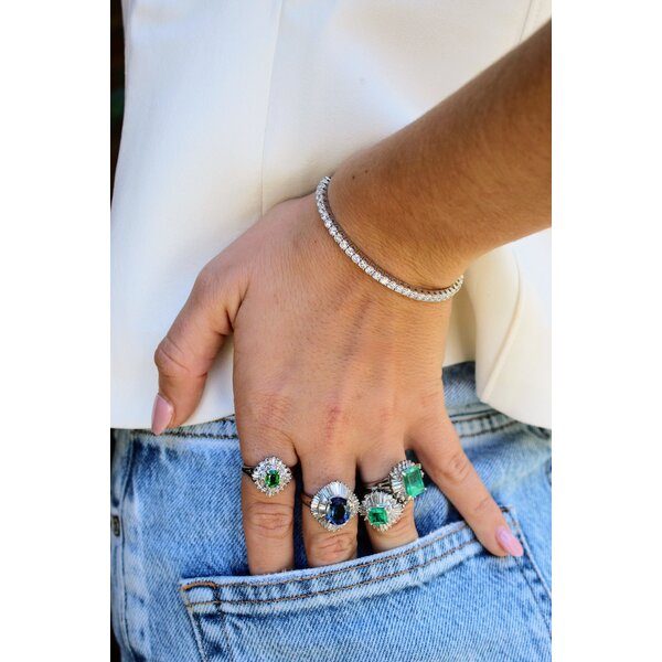 Platinum 1950's 3.55ct No Heat Thai Sapphire & 1.32ct Diamond Ring Size 7.5