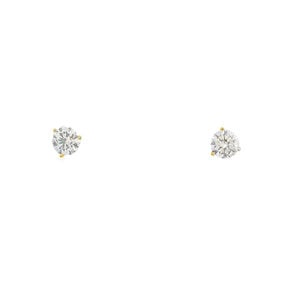 14KY 2ct Round Lab Grown Diamond Solitaire Post Earrings