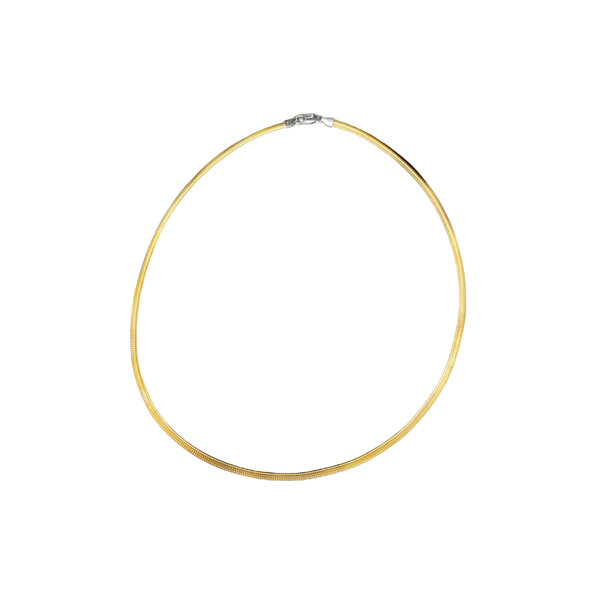 10K Yellow and White Gold 2.8mm Reversible Omega Necklace 17"