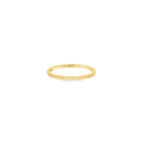 18K Yellow Gold Estate Tiffany & Co 2mm Polished Rounded Band Size 10