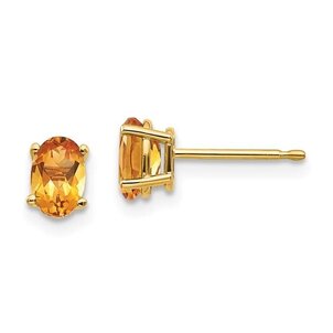 14KY .80ct Citrine Post Earrings