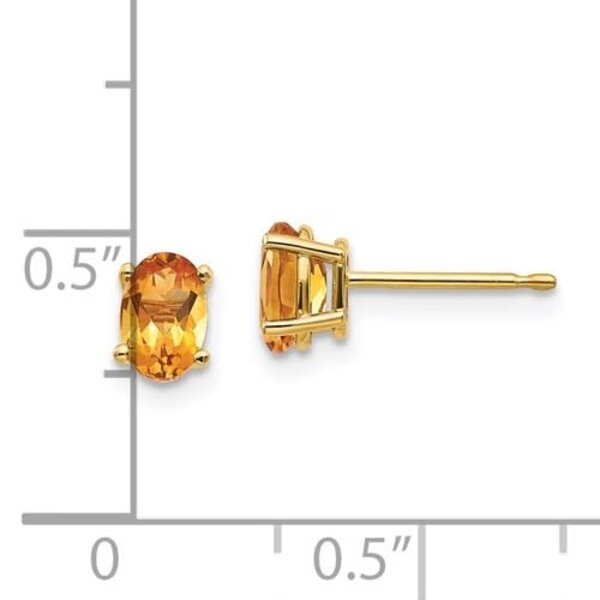 14KY .80ct Citrine Post Earrings