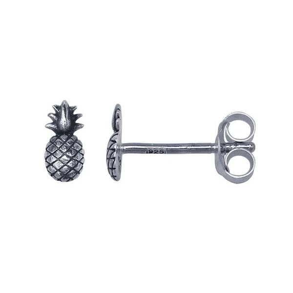 Sterling Silver Petite Pineapple Post Earrings