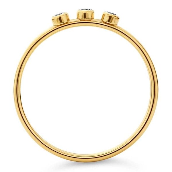 Gold Filled 3 Cubic Zirconia Stackable Band