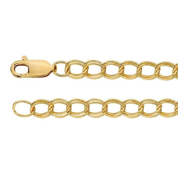 Gold Filled 4.3mm Double Link Bracelet 7"
