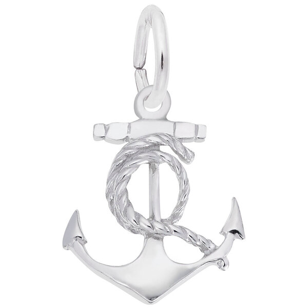 Sterling Silver Medium Anchor with Rope Charm