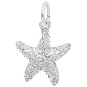 SS Med Textured Starfish Charm