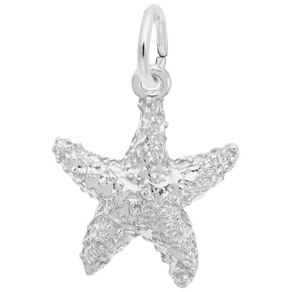 Sterling Silver Medium Textured Starfish Charm