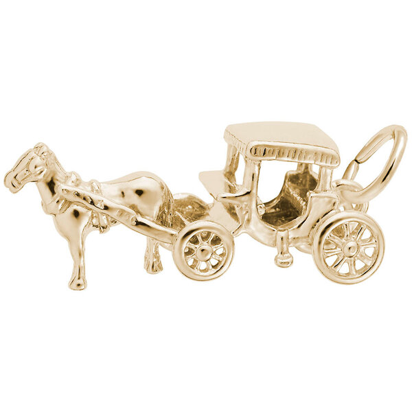 14K Yellow Gold Horse & Carriage Charm