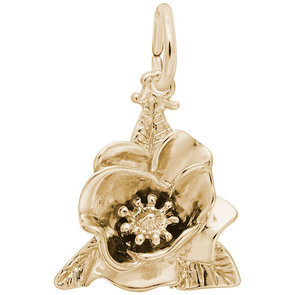 14K Yellow Gold Magnolia Charm