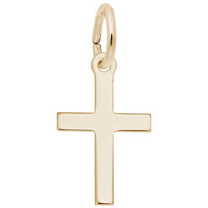 14KY Small Polished Cross 9.71x13.4 mm