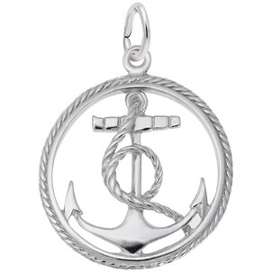 SS Rope Edge Anchor Charm 21.04 mm x 21.04 mm