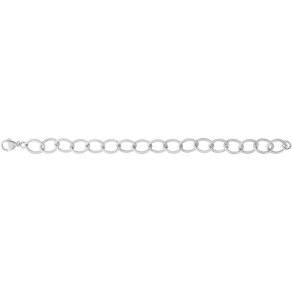 Sterling Silver 8.95mm Charm Bracelet - 7"