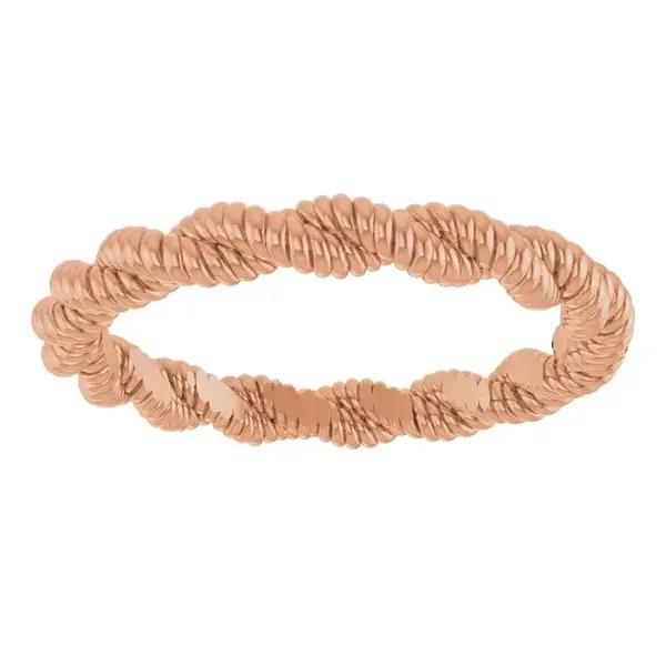 14K Rose Gold Twisted Rope Band Size 7