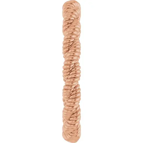 14K Rose Gold Twisted Rope Band Size 7