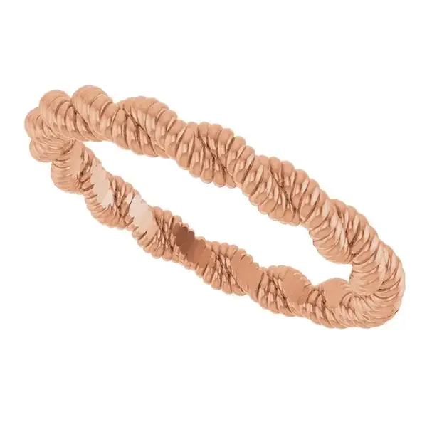14K Rose Gold Twisted Rope Band Size 7