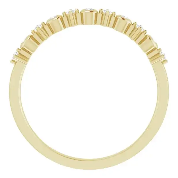 14K Yellow Gold Sparkle Stackable Diamond .09ct Size 7