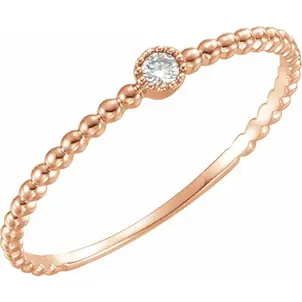 14KR Favorite Stackable Ring Dia .03ct Sz 7