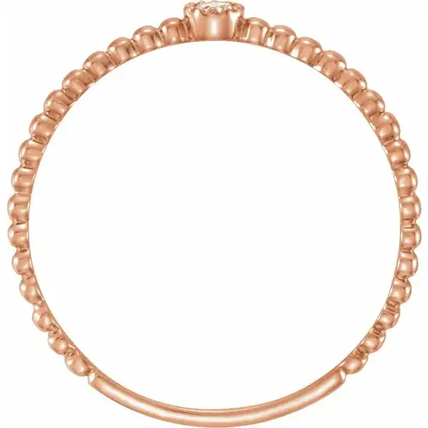 14K Rose Gold Favorite .03ct Diamond Stackable Size 7