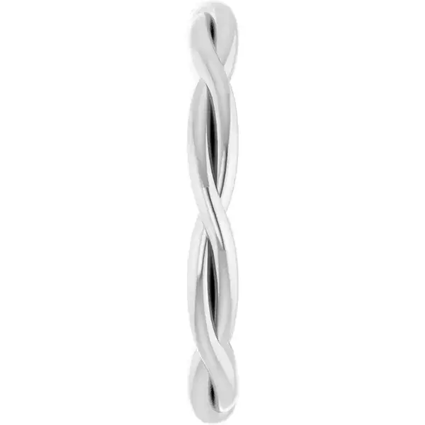 14K White Gold Woven Band Ring Size 7