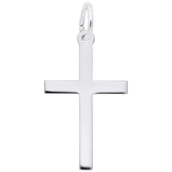 Sterling Silver Polished/Etched Reversible Medium Cross