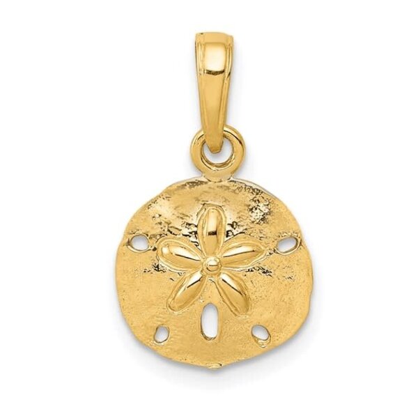 14K Yellow Gold 19x11.45mm Polished Sand Dollar Charm