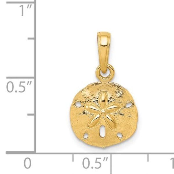 14K Yellow Gold 19x11.45mm Polished Sand Dollar Charm