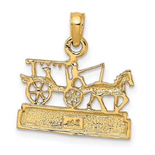 14K Yellow Gold Charleston Horse & Carriage Charm