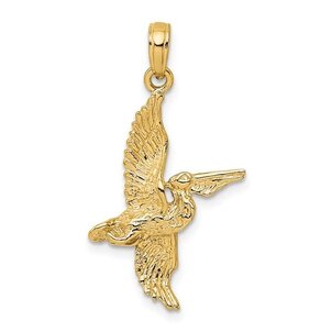 14KY 24x15mm Flying Pelican Charm