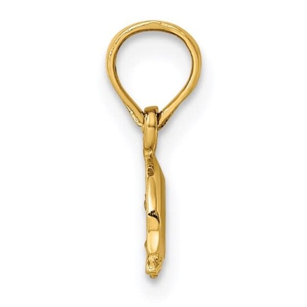 14K Yellow Gold Mini Double Dolphin Charm 6x9mm