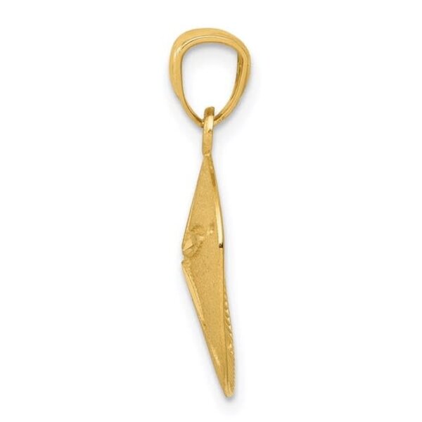 14K Yellow Gold 20x13mm Diamond Cut Satin Textured Sand Dollar Charm