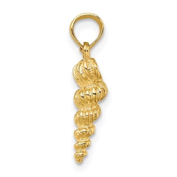 14K Yellow Gold 20x5mm Mini Common Wentletrap Shell Charm