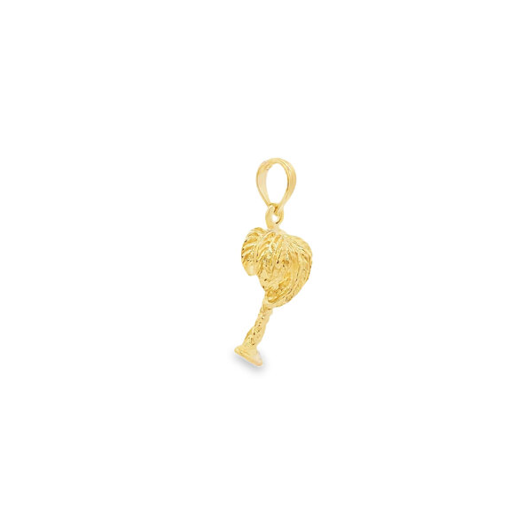 14K Yellow Gold 15.8x11.2mm Textured Palm Charm