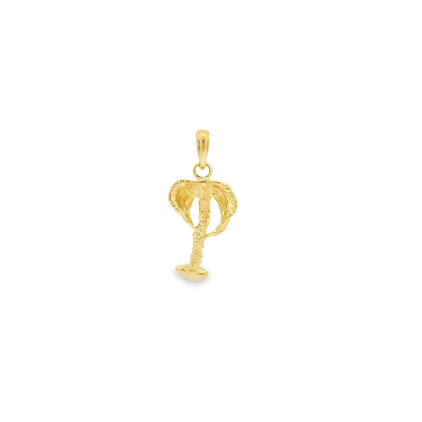 14K Yellow Gold 15.8x11.2mm Textured Palm Charm